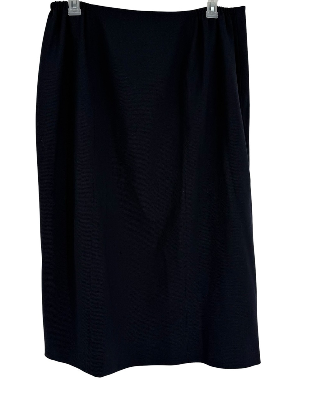 Talbots Black Midi Skirt Straight Wool Size 20W Petite Lined Side Zip Slit